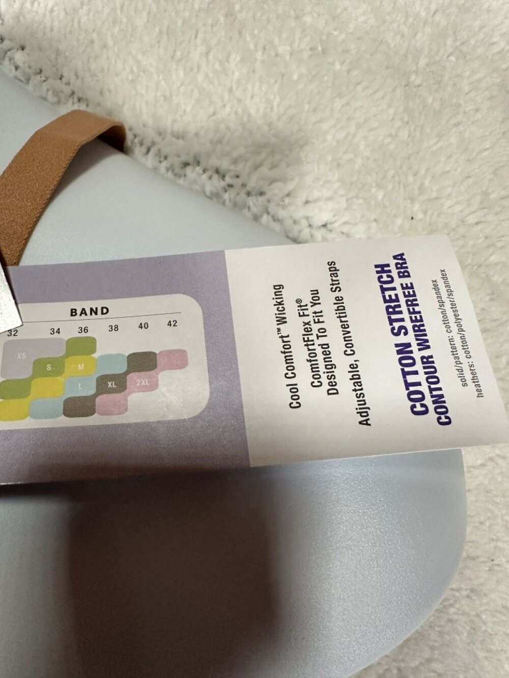 Hanes Originals Womens 2XL Cotton Stretch Contour Wirefree Bra Adjustable Straps - Picture 3 of 10